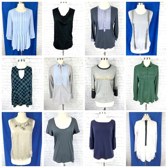 🔥2/$10 |•BANANA REPUBLIC•| Pretty Periwinkle/Light Blue Pin-Tucked Top/Blouse - Picture 10 of 13